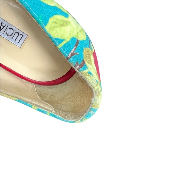 🎉Great Condition LUCIANO PADOVAN Luxury Floral Peep-Toe Heels size EU 37 (US 7) - Picture 11 of 11